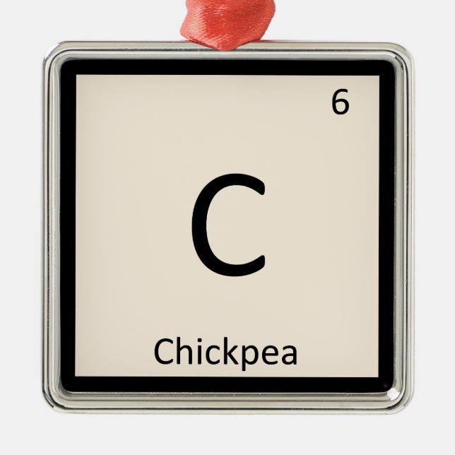 C - Chickpea Chemistry Periodic Table Symbol Metal Tree Decoration (Front)