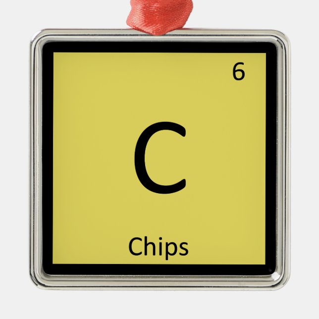 C - Chips Snack Chemistry Periodic Table Symbol Metal Tree Decoration (Front)