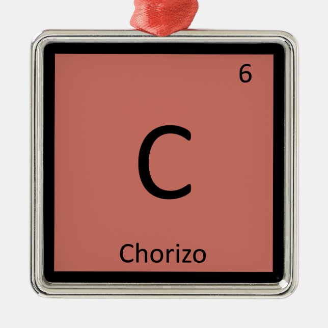 C - Chorizo Chemistry Periodic Table Symbol Metal Tree Decoration (Front)