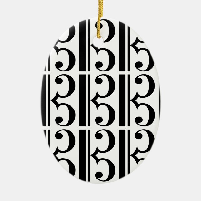 C-Clef Ceramic Tree Decoration (Front)