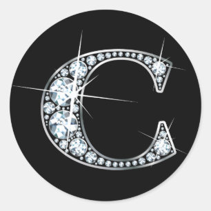 "C" Diamond Bling Sticker