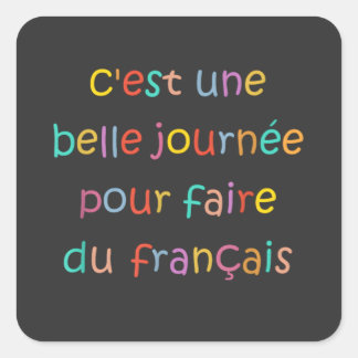 C’est une Belle Journée pour Faire du Français Square Sticker