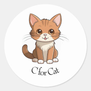 C for Cat Classic Round Sticker