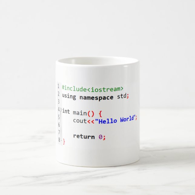 C++ Hello World Coffee Mug (Center)