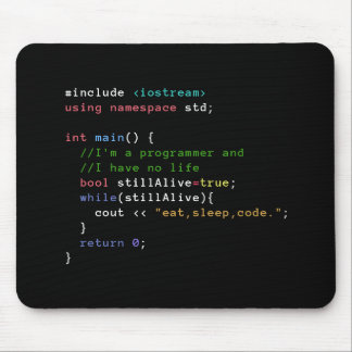 C++ Infinite Loop Eat Sleep Code Mousepad