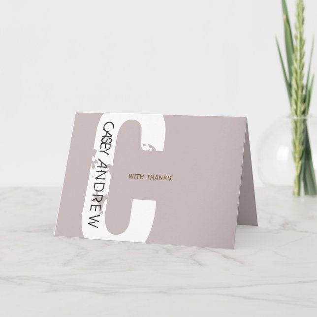 C Initial Collection Bar Mitzvah Thank-You Card (Front)