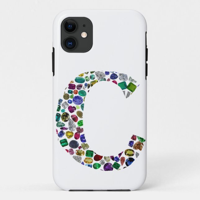 C Initial Gem Design Case-Mate iPhone Case (Back)