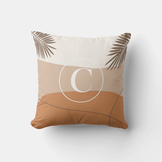 C - Initial Monogram Letter C Abstract Design Thro Cushion (Front)