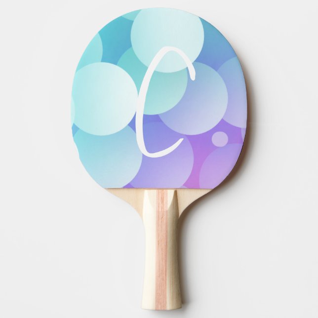 C Initial Name Bubbles Games Paddle Blue Purple (Front)