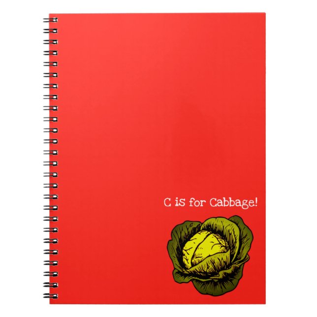 C is for Cabbage! Food Journal Recipe Notebook (Front)