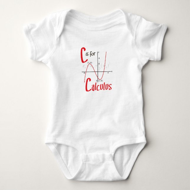 C is for Calculus Cute Math Design Baby Bodysuit (Front)