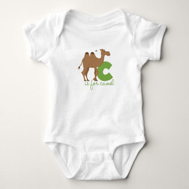 C Is For Camel Baby Bodysuit (Front)