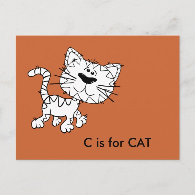 "C" is for Cat Alphabet Flashcard Postcard (Front)