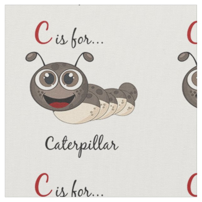 C Is For Caterpillar Fabric (Close Up)