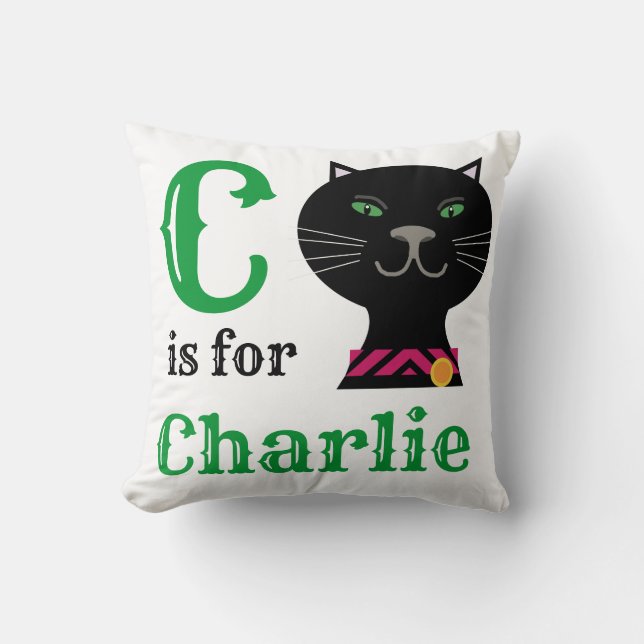 C is for Charlie baby boy  Throw Pillow (Front)
