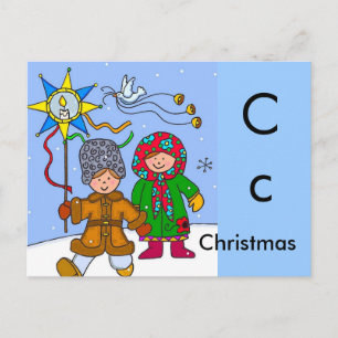 C is for Christmas Holiday Postcard