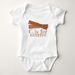C is for CHURROS Churro Pastry Alphabet ABCs Baby Bodysuit