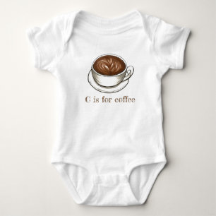 C is for Coffee Seattle Latte Letter C Alphabet Baby Bodysuit