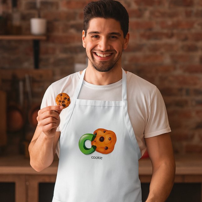 C is for Cookie Alphabet Letter Chocolate Chip Standard Apron (Creator Uploaded)