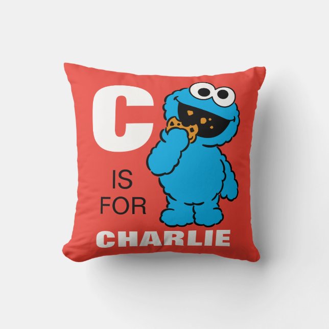 C is for Cookie Monster | Add Your Name Cushion (Front)