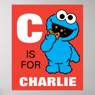 C is for Cookie Monster Add Your Name Poster