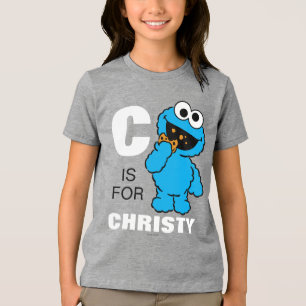 C is for Cookie Monster   Add Your Name Tri-Blend Shirt