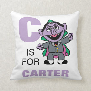 C is for Count von Count Add Your Name Cushion