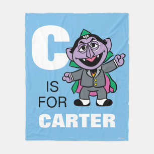 C is for Count von Count   Add Your Name Fleece Blanket