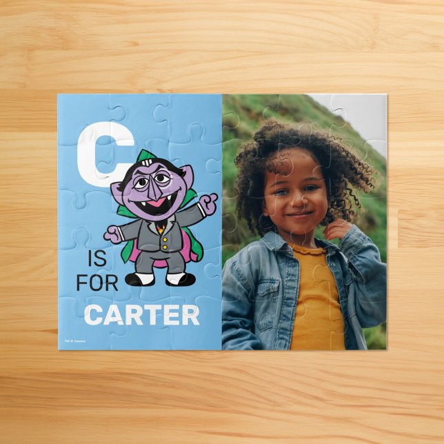 C is for Count von Count | Add Your Name Jigsaw Puzzle (Puzzle on table)