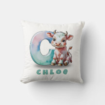 C is for Cow – Baby Throw Pillow 