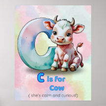 C is for Cow – Kids Poster (Digital)