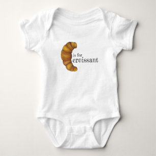 C is For Croissant Flaky French Pastry Foodie Baby Bodysuit