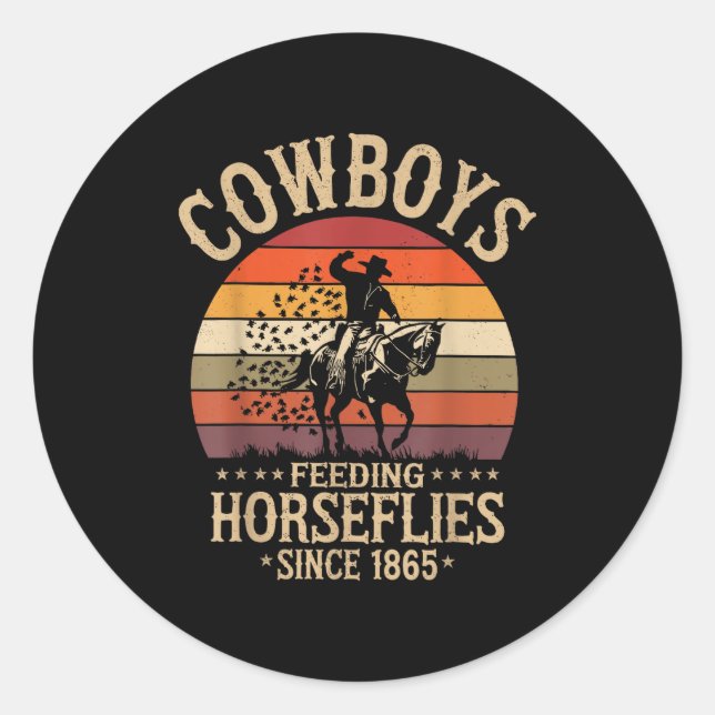 C.j.'s Cowboy Rodeo Outfit For Men - Funny Western Classic Round Sticker (Front)