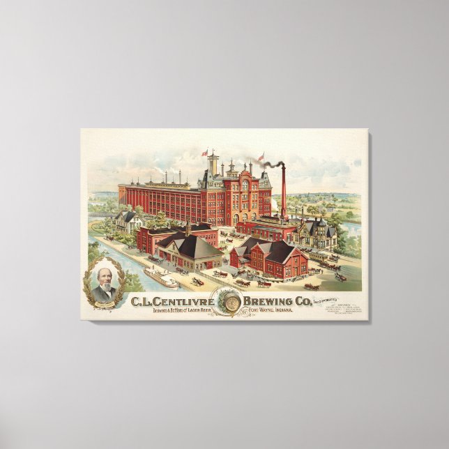 C.L. Centlivre Brewing Company Factory Buildings. Canvas Print (Front)