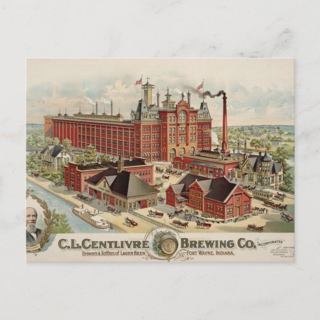 C.L. Centlivre Brewing Company Factory Buildings. Postcard (Front)