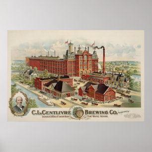C.L. Centlivre Brewing Company Factory Buildings. Poster