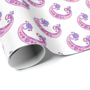 C letter monogram personalised wrapping paper