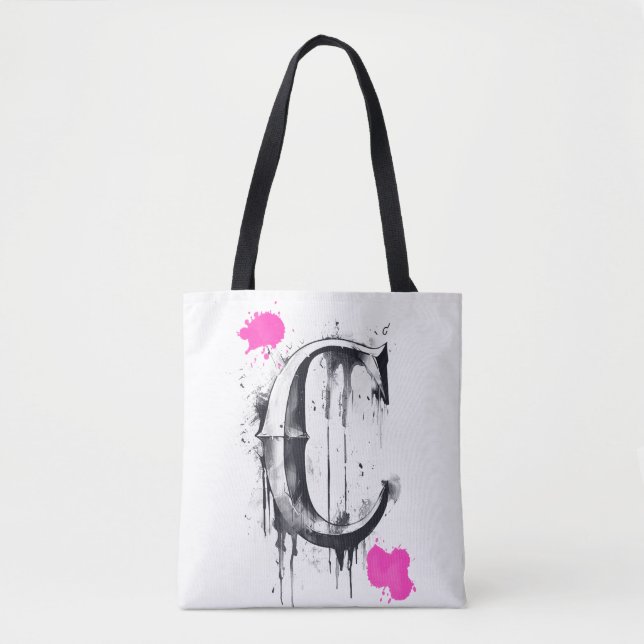 C Letter - Typography Tote Bag (Front)