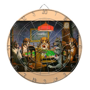 C. M. Coolidge Dogs Pets Poker Cards Humour Destin Dartboard