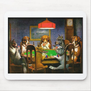 C. M. Coolidge Dogs Pets Poker Cards Humour Destin Mouse Mat