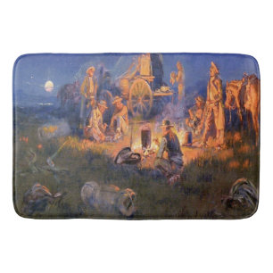 C M Russell Laugh Kills Lonesome Western Bath Mat