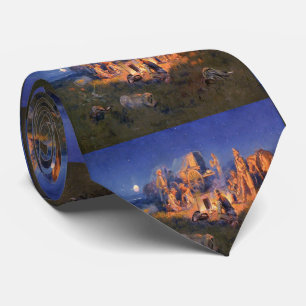 C M Russell Laugh Kills Lonesome Western  Tie