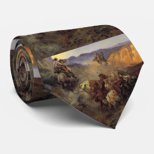 C M Russell The Slick Ear Vintage Western Cowboy Tie