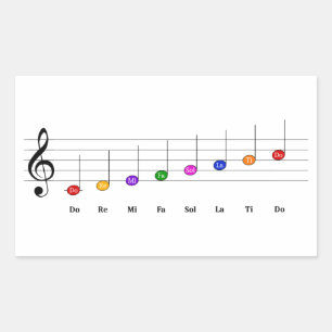 C Major Scale in Treble Clef Kids Music Literacy Rectangular Sticker