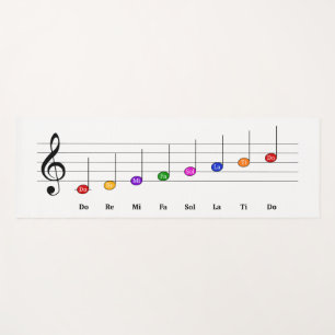 C Major Scale in Treble Clef Kids Music Literacy Yoga Mat