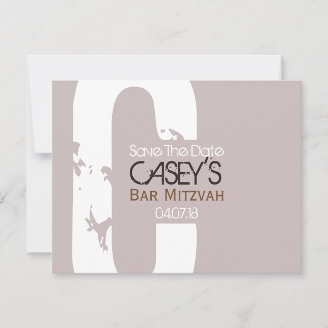C Monogram Collection Bar Mitzvah Save the Date (Front)