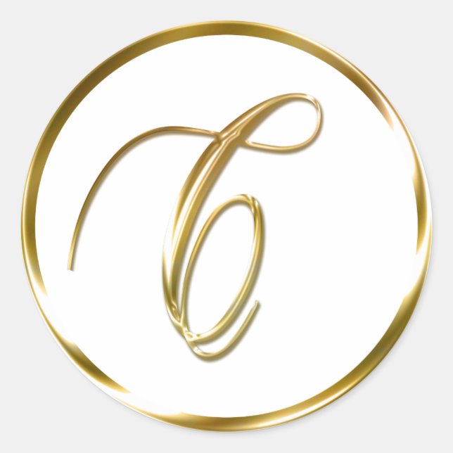 C Monogram Faux Gold Envelope Or Favour Seal (Front)