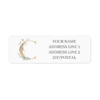 C Monogram Floral Personalised