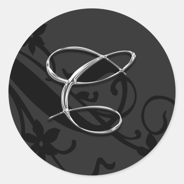 C Monogram Letter Wedding Envelope Seal Sticker (Front)