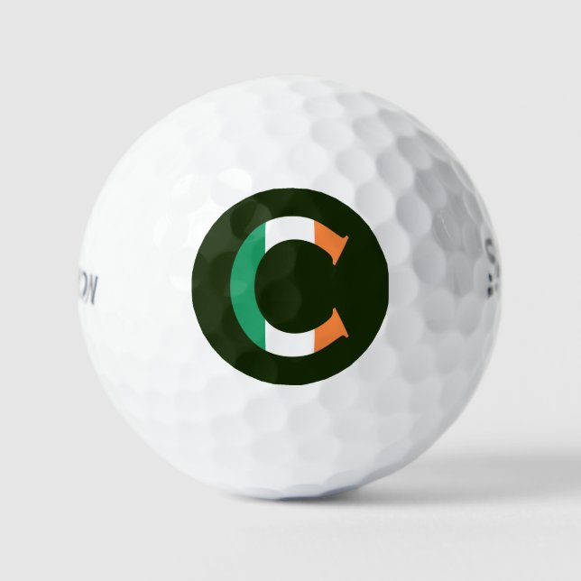 C Monogram overlaid on Irish Flag ssf gbcnt Golf Balls (Front)